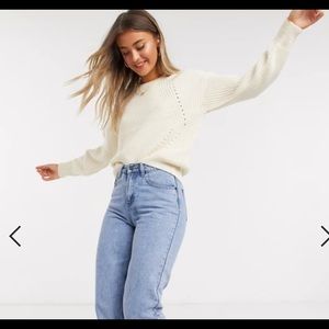 ASOS Ribbed Sweater in off-white